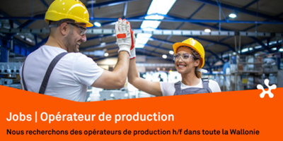 Opérateurs de production pour plusieurs de nos clients en Wallonie