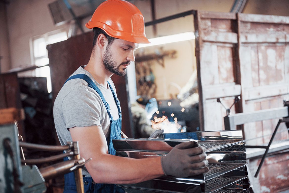 Portrait Young Worker Hard Hat Large Waste Recycling Factory 1200Px