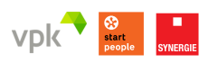 Logo's VPK, Start People en Synergie